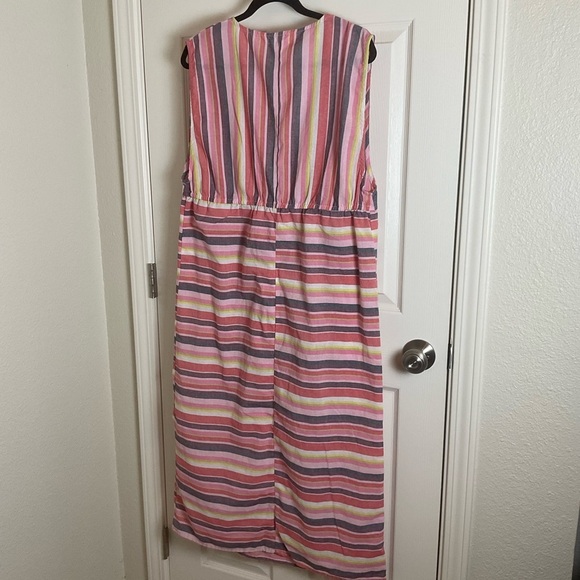 4our Dreamers anthropology Multicolor Striped Maxi Dress size large - Picture 9 of 9
